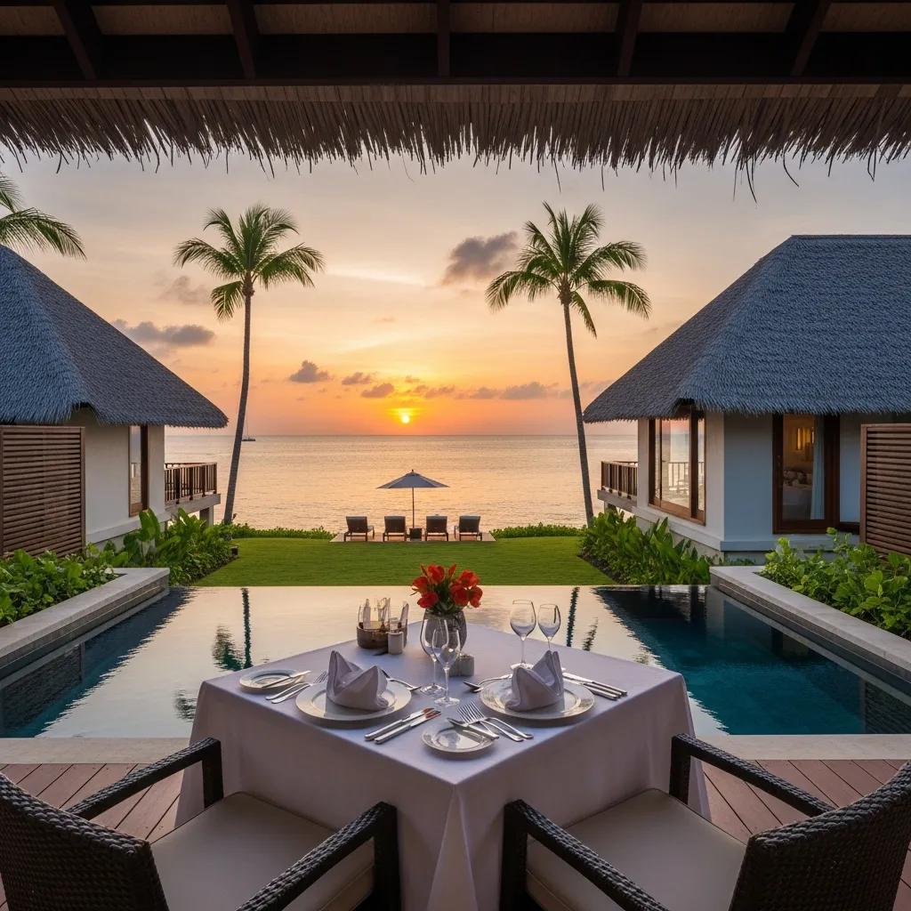 Luxurious tropical villa with sunset view, illustrating the enhanced experiences offered by luxury travel advisors